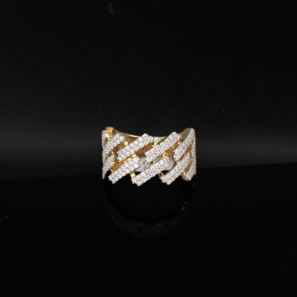 Real 10K Gold Cuban Diamond Ring