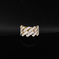 Real 10K Gold Cuban Diamond Ring