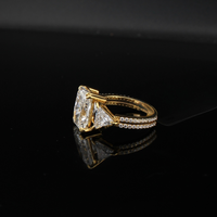 Real 14K Gold Lab Diamond Radiant Engagement Ring