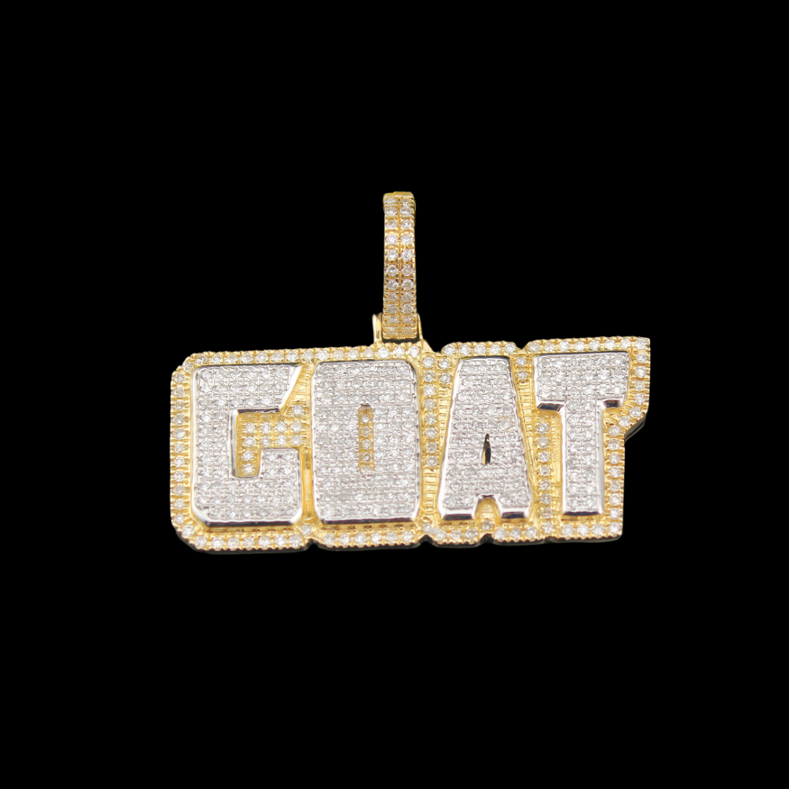 Real 10K Gold Diamond Goat Pendant