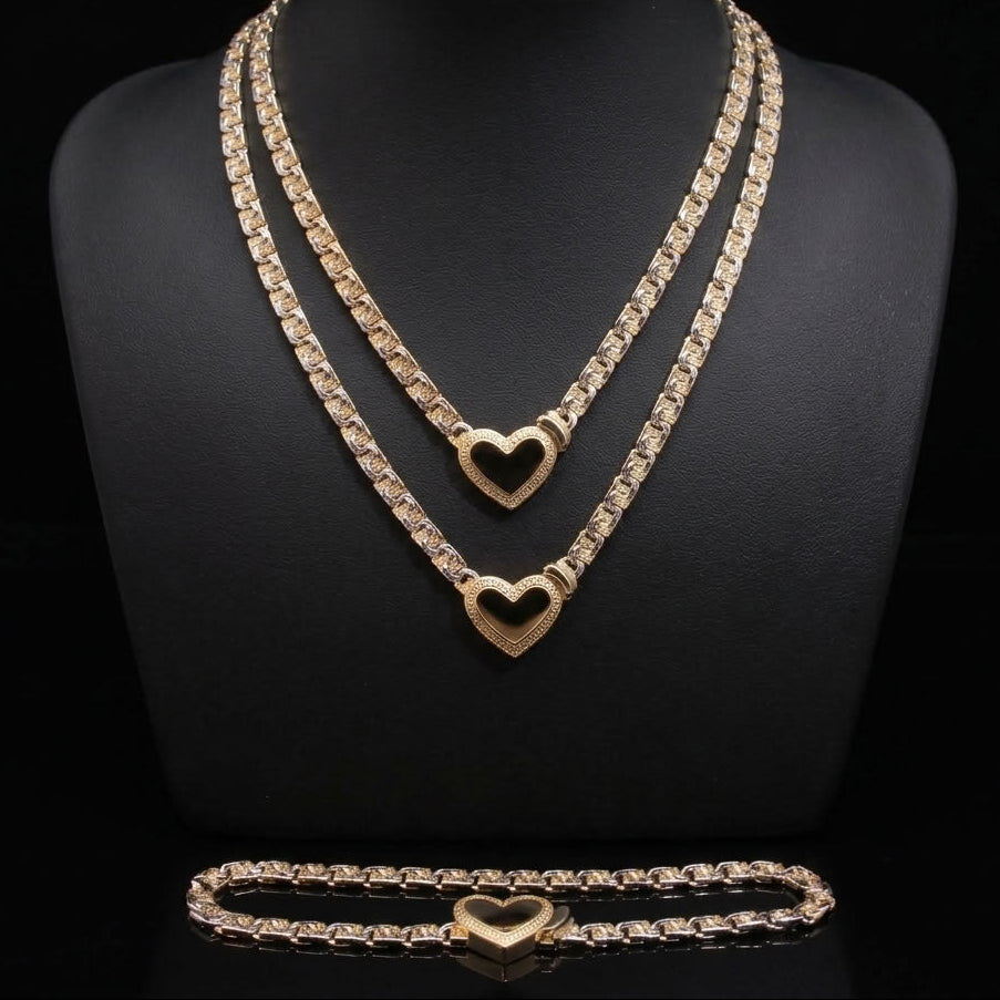Chains against gold background