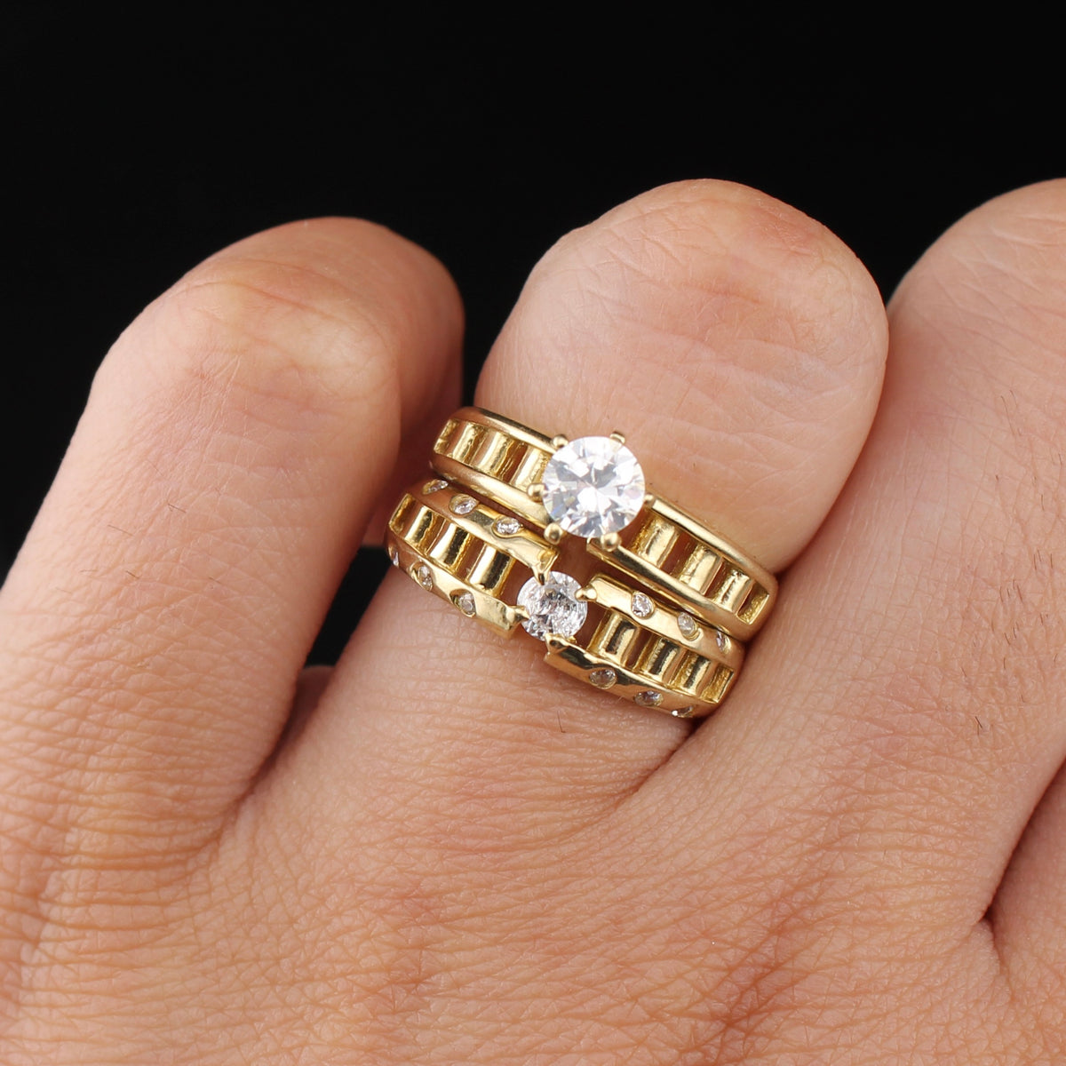 Real 10K Gold Couples Rings Set