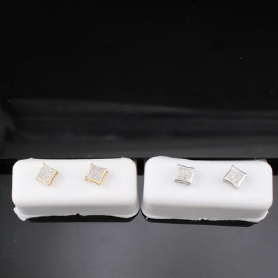 14K Diamond Square Studs