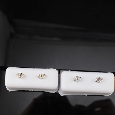 14K Diamond Evil Eye Studs