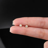 Pendientes de Diamante de Oro 10K Auténtico Mini