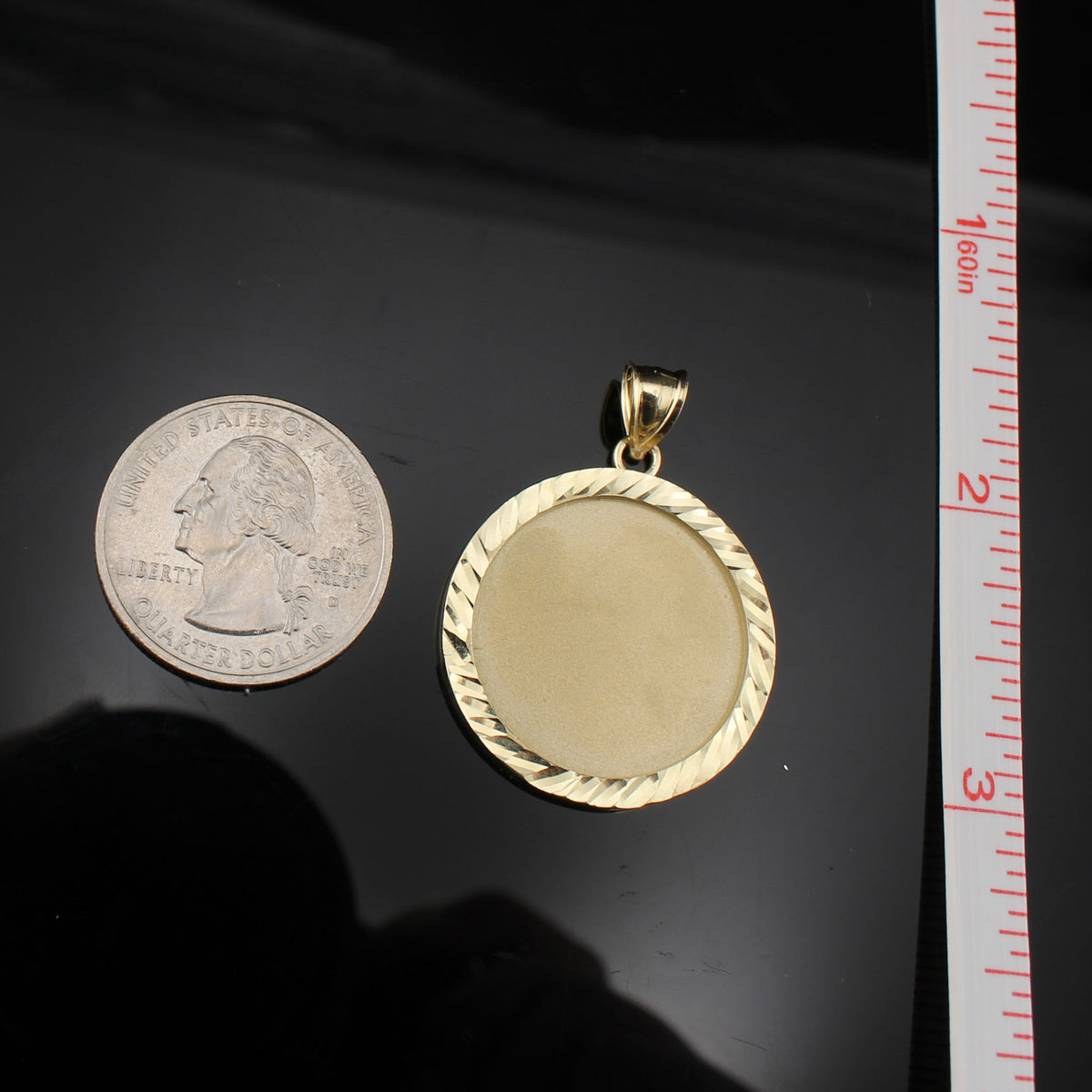 Colgante de oro de 10K real pequeño con fotografía