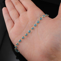 Pulsera de oro de 14 quilates con ojo turco de turquesa
