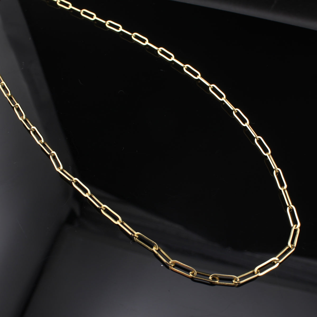Real 14K Gold Paperclip Link Chain