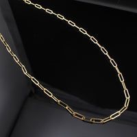 Real 14K Gold Paperclip Link Chain