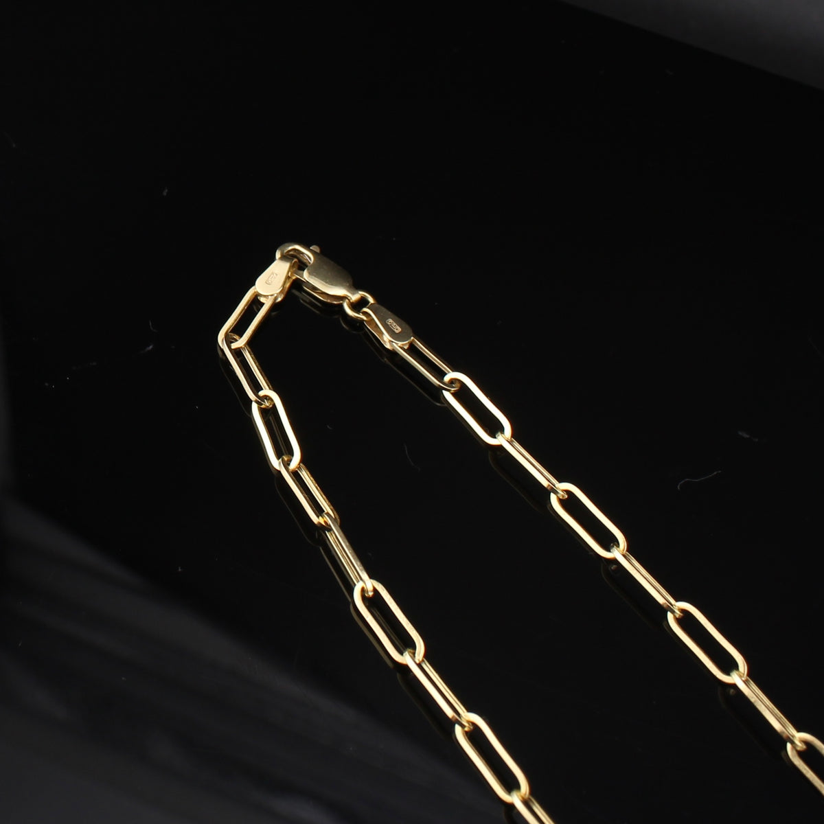 Real 14K Gold Paperclip Link Chain