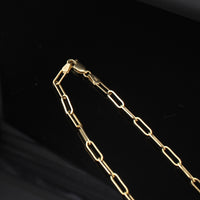 Real 14K Gold Paperclip Link Chain