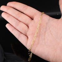 Real 14K Gold Paperclip Link Chain