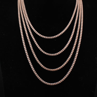 10K Gold Rose Gold Ice Chain 3.2mm