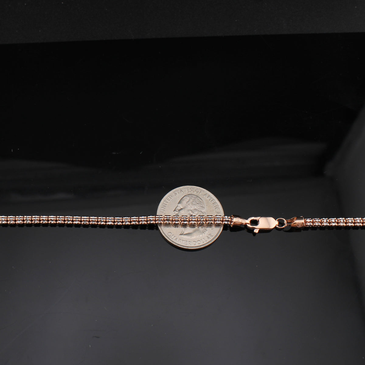 Real 10K Rose Gold 3.2mm Ice Chain
