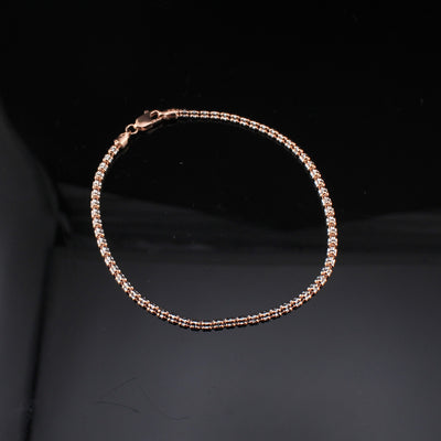10K Rose Gold Ice Chain Bracelet 2.5mm