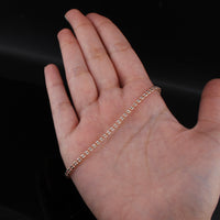 Pulsera de cadena con eslabones de oro rosa de 10K auténtico de 2,5 mm