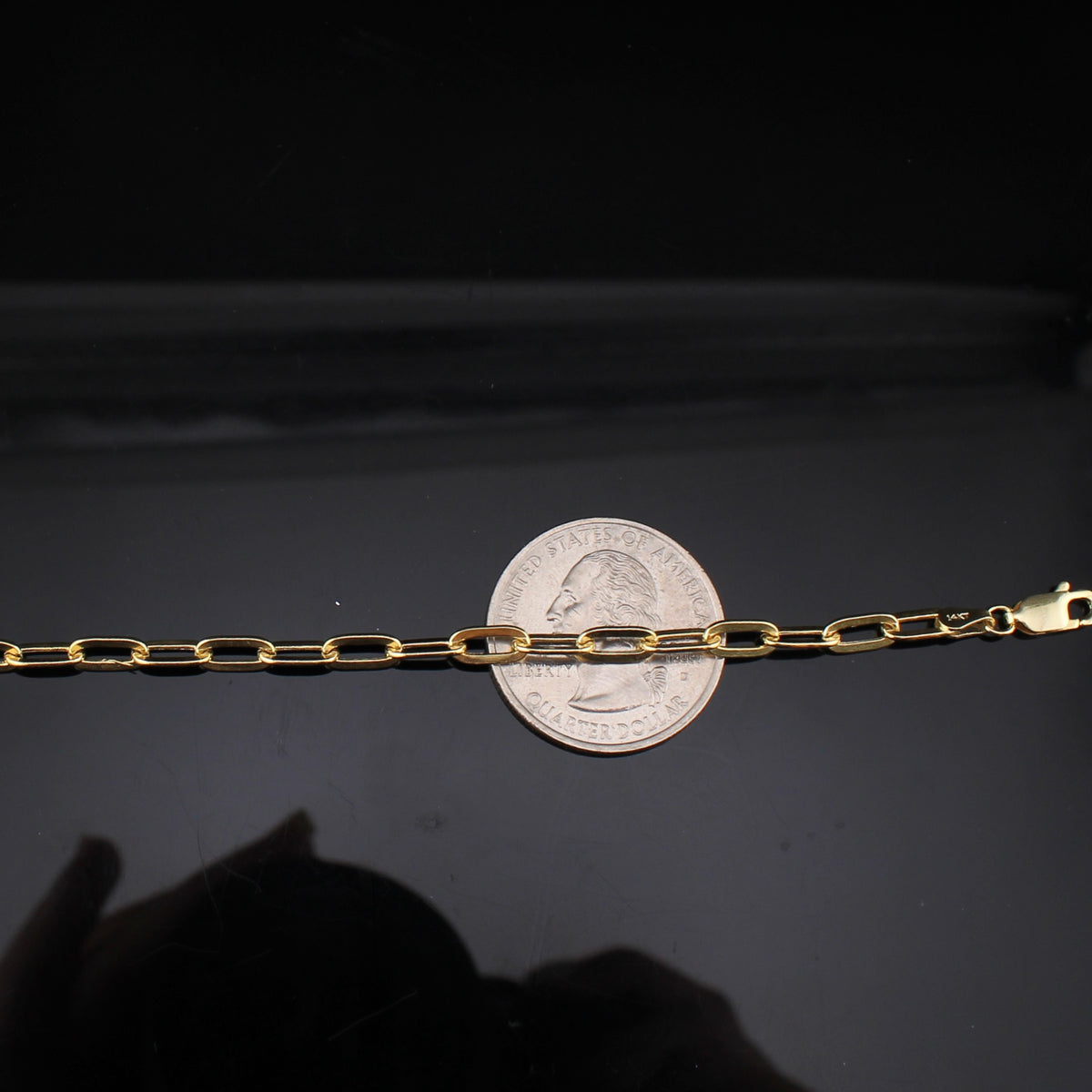 Clip de papel de oro de 14 quilates de 3.5 mm real