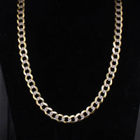 Cadena cubana de oro de 14K genuino con corte diamante de 9.5mm