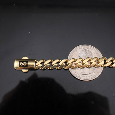 14K Gold Cuban Monoco Style Bracelet 6.5mm