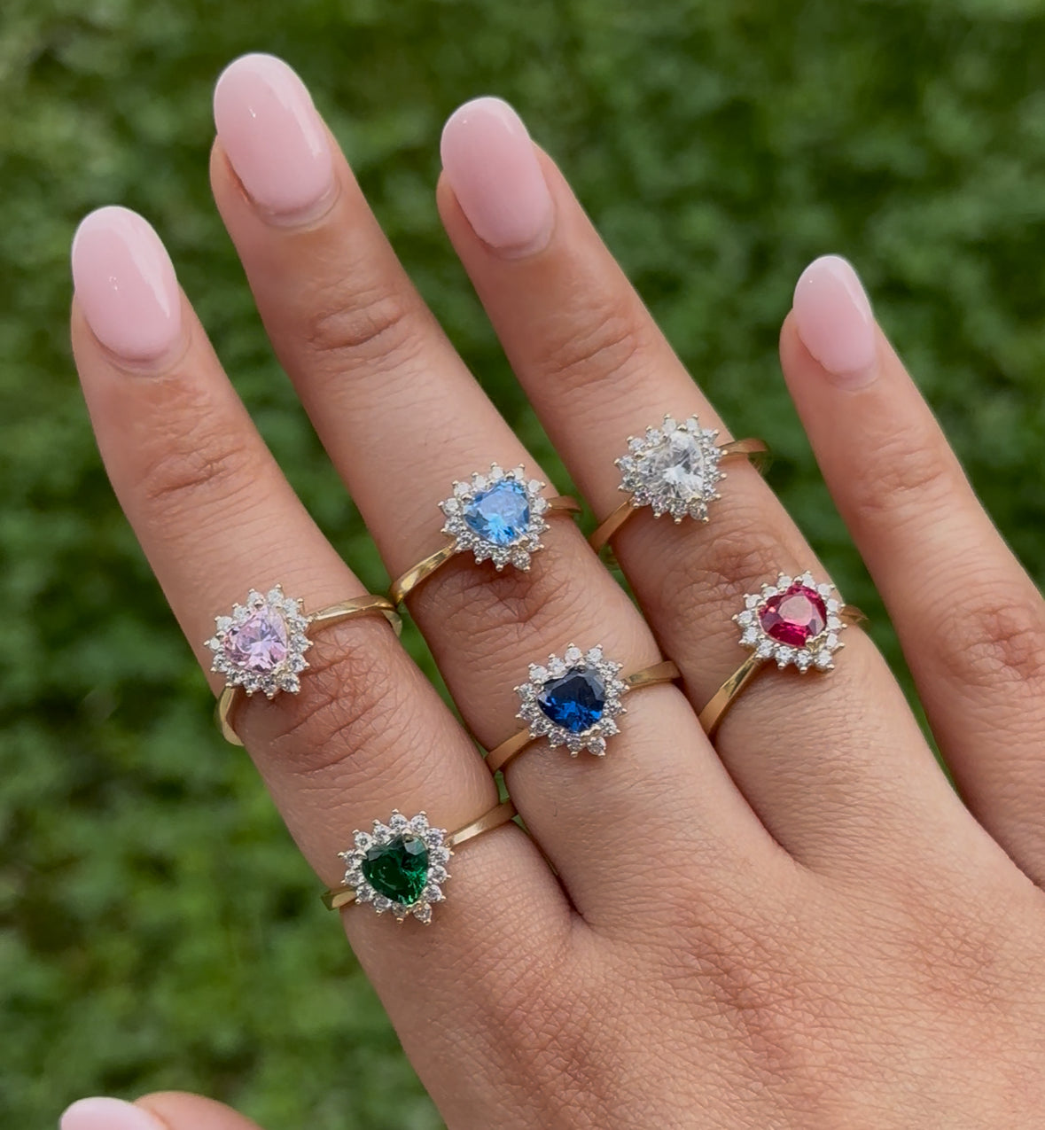Real 10K Gold Heart Birthstone Ring