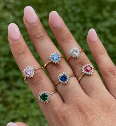 10K Gold Heart Birthstone Ring