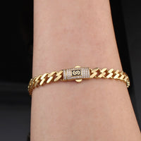 Real 14K Gold 6.5mm Cuban Monoco Style Bracelet
