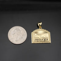 Colgante de la Última Cena de oro de 10K auténtico