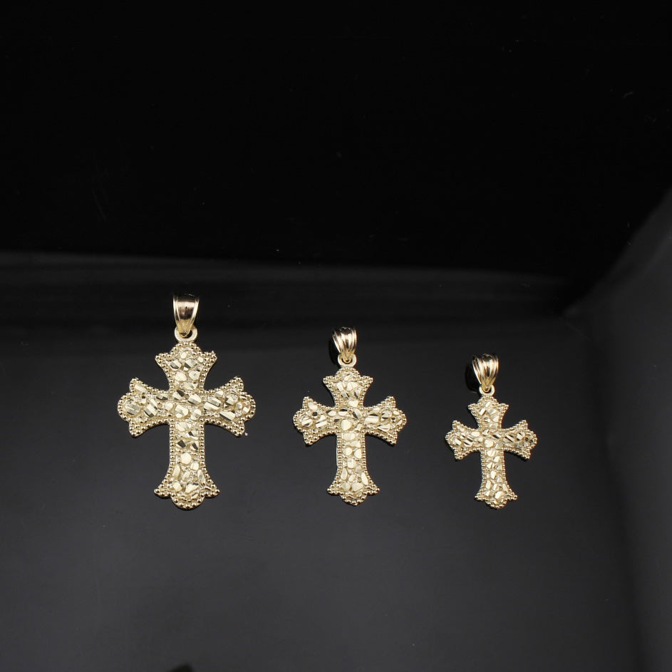 Cruces Colgantes de Oro de 10K Auténtico Antiguas