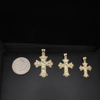 Cruces Colgantes de Oro de 10K Auténtico Antiguas