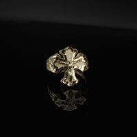Anillo Cruz de Crucifijo de Oro de 10K auténtico