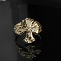 Anillo Cruz de Crucifijo de Oro de 10K auténtico