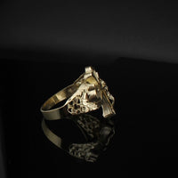 Anillo Cruz de Crucifijo de Oro de 10K auténtico