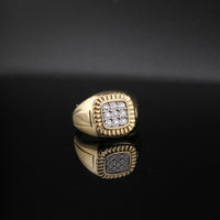 Real 10K Gold Diamond Mens Ring