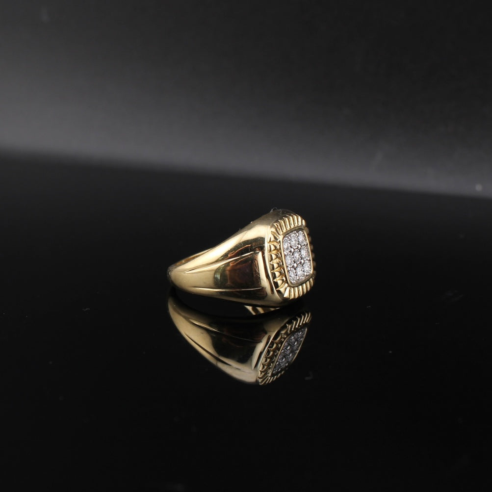 Real 10K Gold Diamond Mens Ring