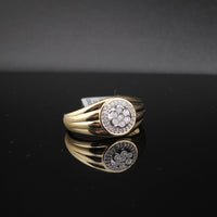 Anillo de oro de 10K auténtico con diamante para hombre