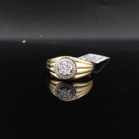 Anillo de oro de 10K auténtico con diamante para hombre
