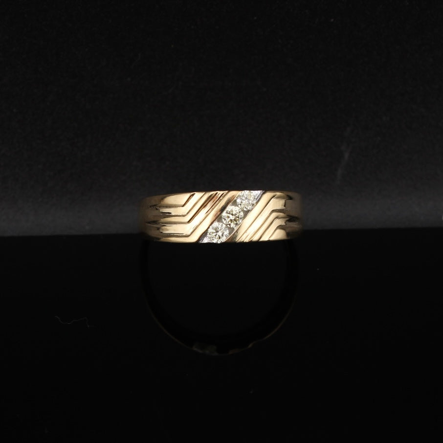 Real 10K Gold Diamond Mens Band