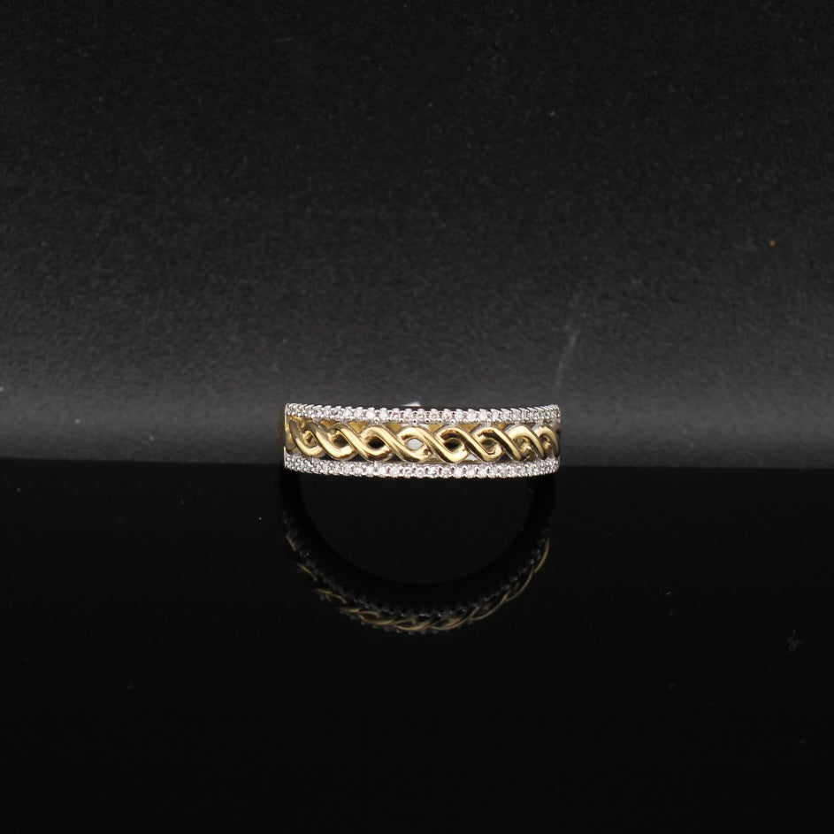 Anillo de hombre de oro de 10K auténtico con diamante