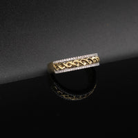 Anillo de hombre de oro de 10K auténtico con diamante