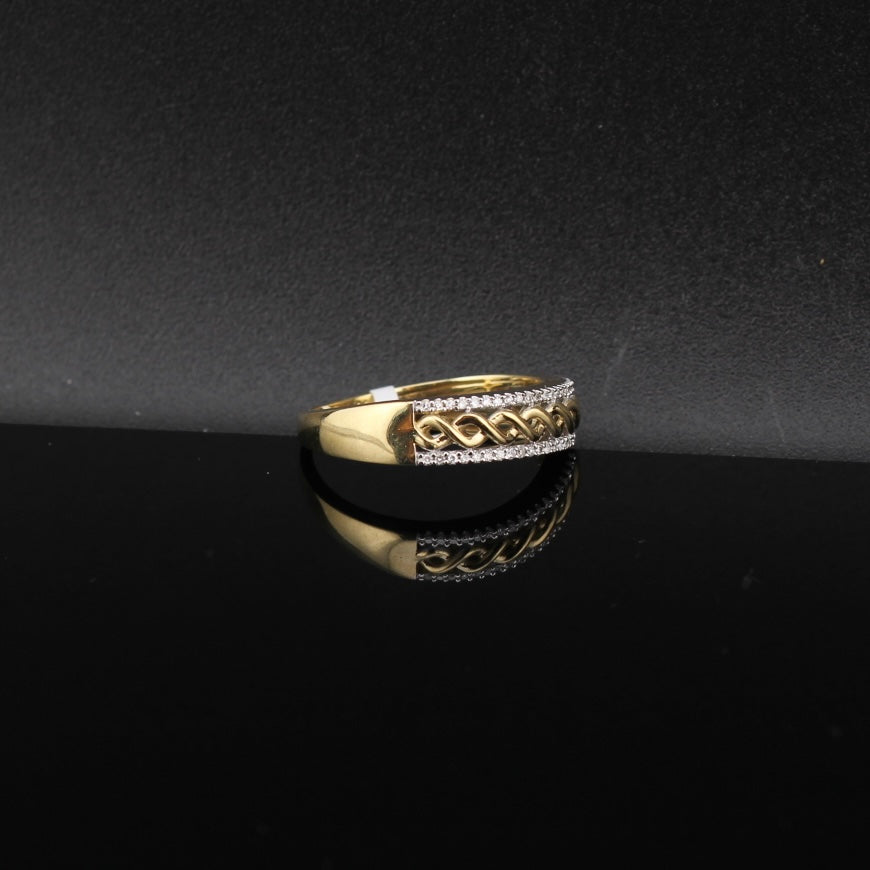 Anillo de hombre de oro de 10K auténtico con diamante