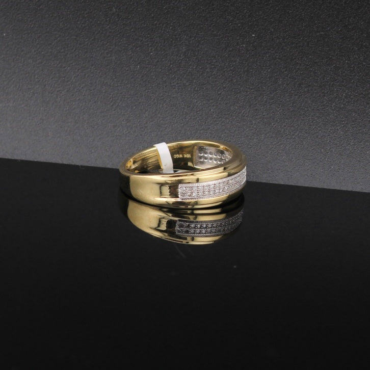 Real 10K Gold Diamond Men's Band
