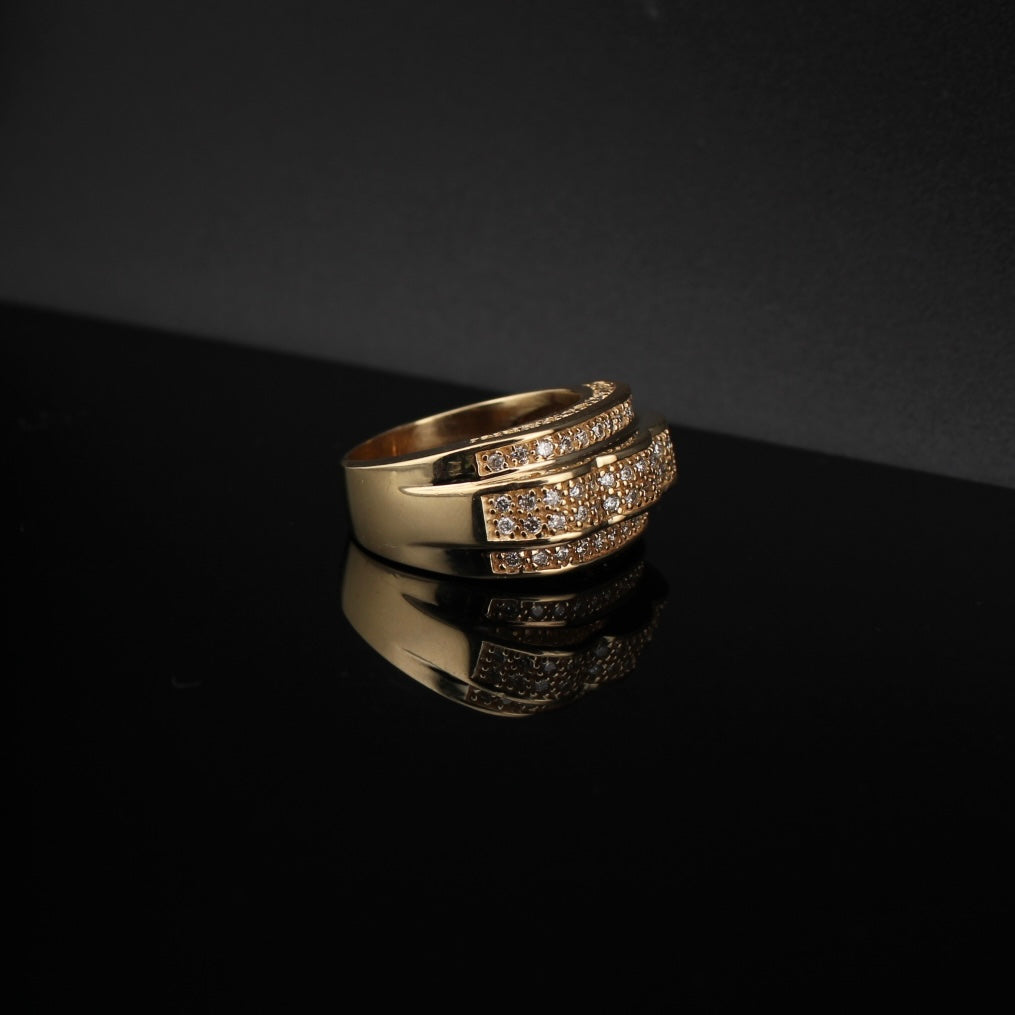 Real 14K Gold Diamond Men's Band