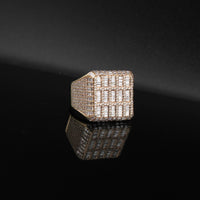 Real 10K Gold Big Diamond Men's Ring