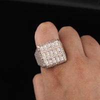 Real 10K Gold Big Diamond Men's Ring