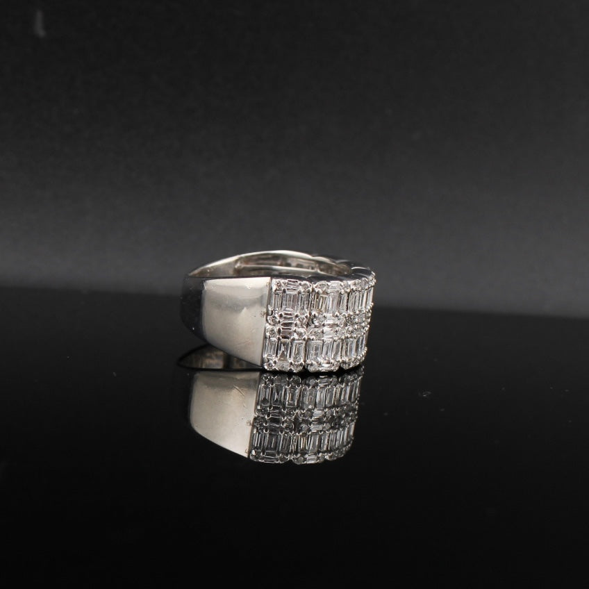 Anillo de hombre de oro de 10K auténtico con diamante