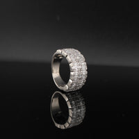 Anillo de hombre de oro de 10K auténtico con diamante