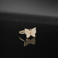 Anillo de mariposa de oro de 10K auténtico