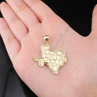 Real 10K Gold Texas Nugget Pendant