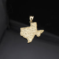Real 10K Gold Texas Nugget Pendant