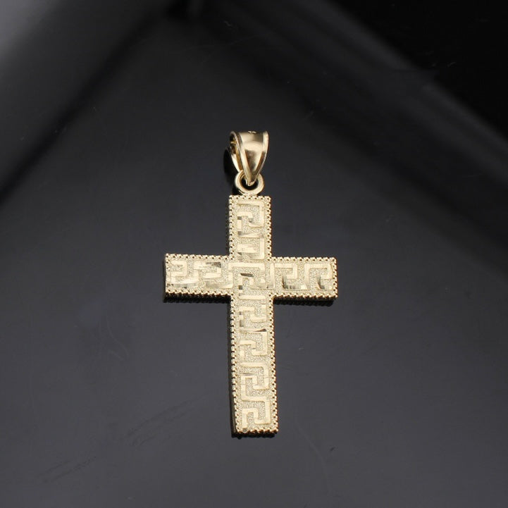 Colgante de cruz de oro de 10K auténtico